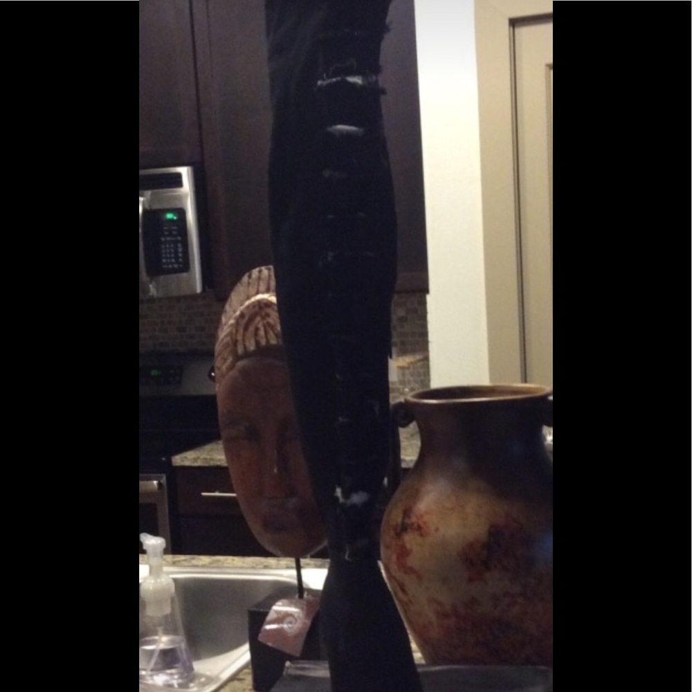 Stretch  denim knee high distressed boots
